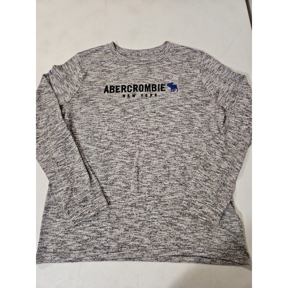 Abercrombie New York Kids Long Sleeve Sweater Size 15/16 Gray/Black Shirt (319